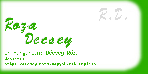 roza decsey business card