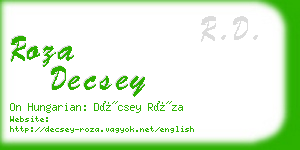 roza decsey business card